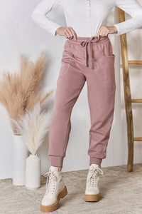 Leisure in Luxe Drawstring Pocketed Joggers