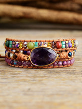 Load image into Gallery viewer, Handcrafted Triple-Layer Amethyst Bracelet
