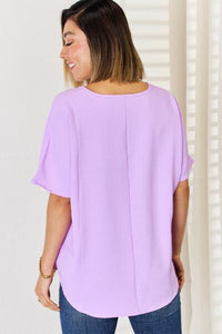 All Smiles Texture Short Sleeve T-Shirt in Bright Lavender