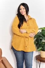 Load image into Gallery viewer, Fireside Flair Oversized Corduroy Button-Down Tunic Shirt in Mustard
