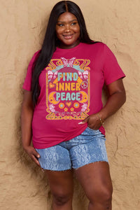FIND INNER PEACE Graphic Cotton T-Shirt (multiple color options)