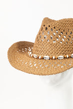 Load image into Gallery viewer, Cowrie Shell Beaded String Straw Hat
