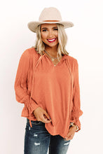 Load image into Gallery viewer, Whimsical Wanderer Swiss Dot Tie Neck Flounce Sleeve Blouse (2 color options)
