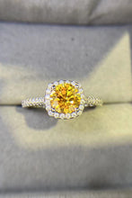 Load image into Gallery viewer, Golden Aura 3 Carat Yellow Moissanite Platinum-Plated Cluster Ring

