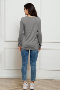 Basic Everyday Round Neck Long Sleeve Top  (multiple color options)