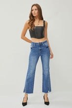 Load image into Gallery viewer, Journee High Waist Raw Hem Slit Straight Jeans by Risen
