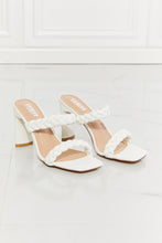 Load image into Gallery viewer, In Love Double Braided Block Heel Sandal in White
