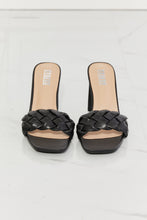 Load image into Gallery viewer, Top of the World Braided Block Heel Sandals in Black
