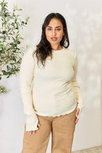 Load image into Gallery viewer, Always Loyal Ribbed Round Neck Long Sleeve Top in Vanilla Cream
