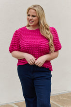 Load image into Gallery viewer, Playful Pursuits Bubble textured Puff Sleeve Top
