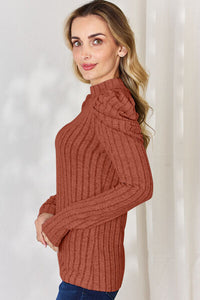 Everyday Basic Ribbed Mock Neck Puff Sleeve Top (multiple color options)