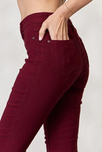 Load image into Gallery viewer, Kate Hyperstretch Mid-Rise Skinny Jean Pants in Dark Wine
