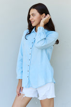 Load image into Gallery viewer, My Blue Jean Baby Denim Button Down Shirt Top in Light Blue
