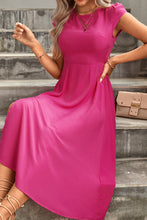 Load image into Gallery viewer, Pink-a-Boo Tie Back Cutout Round Neck Split Dress
