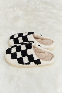 Checkered Print Plush Slide Slippers (multiple color options)