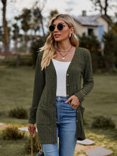 Load image into Gallery viewer, Falling Leaves Ribbed Button-UP Cardigan with Pockets
