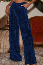 Load image into Gallery viewer, Velvety Opulence Loose Fit High Waist Pants with Pockets (multiple color options)
