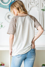 Load image into Gallery viewer, Animal Print Half Button Short Sleeve Top
