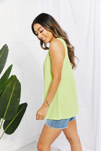 Load image into Gallery viewer, Chance of Sun Ribbed V-Neck Tank in Green
