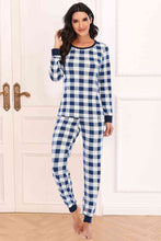 Load image into Gallery viewer, Snuggle Up In Plaid Round Neck Top and Pant Pajama Set (2 color options)
