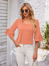 Load image into Gallery viewer, Ruffled Square Neck Half Sleeve Top (multiple color options)
