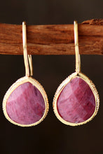 Load image into Gallery viewer, Handcrafted Natural Stone Teardrop Earrings (multiple color options)
