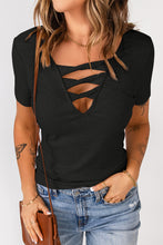 Load image into Gallery viewer, Mountain Drive Strappy Ribbed Knit T-Shirt (2 color options)
