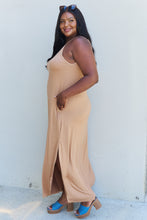 Load image into Gallery viewer, Good Energy Cami Side Slit Maxi Dress in Camel
