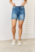 Load image into Gallery viewer, Cora Tummy Control Double Button Bermuda Denim Shorts by Judy Blue
