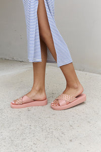 Perfect Days Studded Cross Strap Sandals in Blush