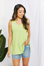 Load image into Gallery viewer, Chance of Sun Ribbed V-Neck Tank in Green
