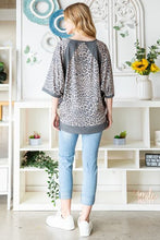 Load image into Gallery viewer, Animal Instincts Leopard Contrast V-Neck Half Sleeve Top
