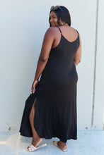Load image into Gallery viewer, Good Energy Cami Side Slit Maxi Dress in Black
