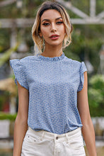 Load image into Gallery viewer, Having a Heart to Heart Frill Neck Flutter Sleeve Blouse

