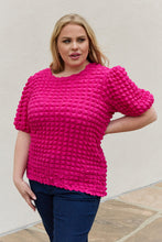 Load image into Gallery viewer, Playful Pursuits Bubble textured Puff Sleeve Top
