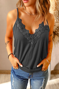 The Incredible Lace Trim V-Neck Cami Top (multiple color options)