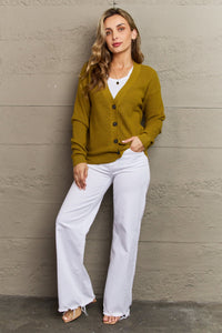 Kiss Me Tonight Button Down Cardigan in Chartreuse