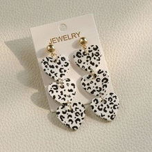 Load image into Gallery viewer, 3 of Hearts Acrylic Stainless Steel Dangle Earrings
