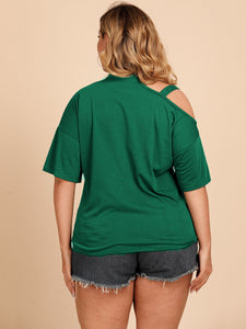 As Luck Would Have It Tied Cold-Shoulder Tee Shirt