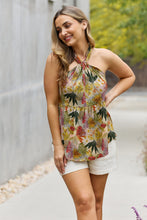 Load image into Gallery viewer, No Ordinary Day Floral Halter Top in Green
