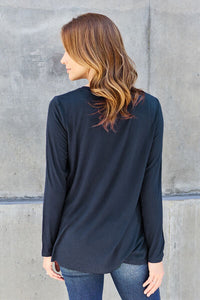 Everyday Happiness V-Neck Long Sleeve Top (multiple color options)