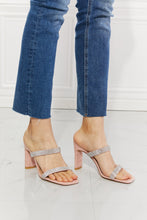 Load image into Gallery viewer, Leave A Little Sparkle Rhinestone Block Heel Sandal in Pink
