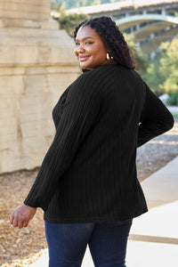 Basic Update Ribbed Round Neck Long Sleeve Knit Top  (multiple color options)