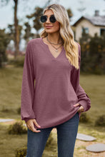 Load image into Gallery viewer, Always On Time Notched Neck Raglan Sleeve Blouse
