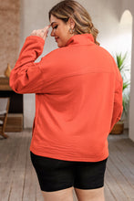 Load image into Gallery viewer, Pumpkin Patch Vibes Zip-Up Dropped Shoulder Sweatshirt
