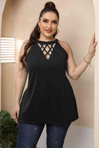 Taking Chances Halter Neck Cutout Sleeveless Top (multiple color options)