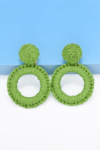 Load image into Gallery viewer, Round Shape Raffia Grass Dangle Earrings (multiple color options)
