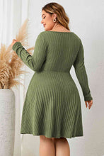 Load image into Gallery viewer, Afternoon Date Sweetheart Neck Long Sleeve Ribbed Dress
