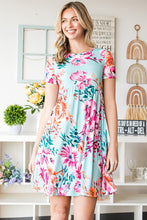 Load image into Gallery viewer, What a Sweet Gesture Floral Round Neck Short Sleeve Mini Dress
