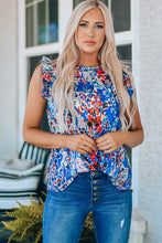 Load image into Gallery viewer, Tangled Up In You Abstract Print Ruffle Shoulder Top (2 color options)
